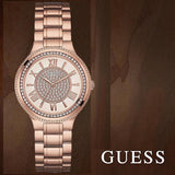 Buy Shop Guess Madison Diamonds White Dial Rose Gold Steel Strap Watch for Women - W0637L3 USA Online