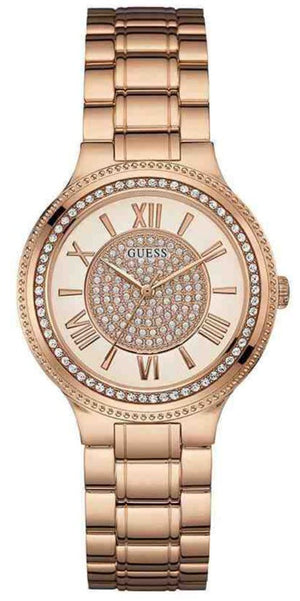 Buy Shop Guess Madison Diamonds White Dial Rose Gold Steel Strap Watch for Women - W0637L3 USA Online