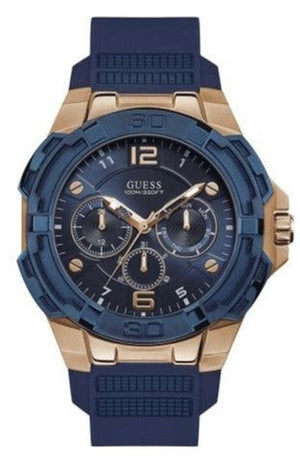 Buy Shop Guess Genesis Quartz Blue Dial Blue Silicone Strap Watch For Men - W1254G3 USA Online