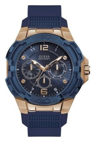 Buy Shop Guess Genesis Quartz Blue Dial Blue Silicone Strap Watch For Men - W1254G3 USA Online