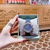 Buy Shop Guess Marina Chronograph Blue Dial Blue Denim Strap Watch For Women - W1057L1 USA Online