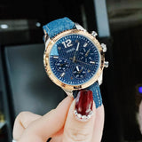 Buy Shop Guess Marina Chronograph Blue Dial Blue Denim Strap Watch For Women - W1057L1 USA Online