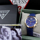 Buy Shop Guess Marina Chronograph Blue Dial Blue Denim Strap Watch For Women - W1057L1 USA Online