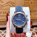 Buy Shop Guess Marina Chronograph Blue Dial Blue Denim Strap Watch For Women - W1057L1 USA Online