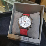 Buy Shop Guess Marina Chronograph Quartz White Dial Red Rubber Strap Watch for Women - W1025L2 USA Online
