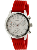 Buy Shop Guess Marina Chronograph Quartz White Dial Red Rubber Strap Watch for Women - W1025L2 USA Online