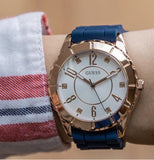 Buy Shop Guess Marina Multifunction White Dial Blue Rubber Strap Watch for Women - W1025L4 USA Online