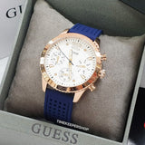Buy Shop Guess Marina Multifunction White Dial Blue Rubber Strap Watch for Women - W1025L4 USA Online