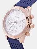 Buy Shop Guess Marina Multifunction White Dial Blue Rubber Strap Watch for Women - W1025L4 USA Online