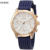 Buy Shop Guess Marina Multifunction White Dial Blue Rubber Strap Watch for Women - W1025L4 USA Online