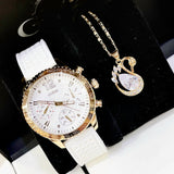 Buy Shop Guess Marina Multifunction White Dial White Rubber Strap Watch for Women - W1025L5 USA Online