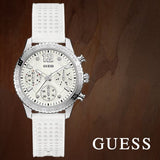 Buy Shop Guess Marina Quartz White Dial White Rubber Strap Watch For Women - W1025L1 USA Online