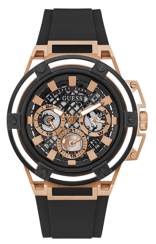 Buy Shop Guess Matrix Multifunction Black Dial Black Rubber Strap Watch For Men - GW0423G5 USA Online