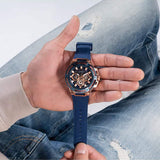 Buy Shop Guess Matrix Multifunction Blue Dial Blue Rubber Strap Watch for Men - GW0423G4 USA Online