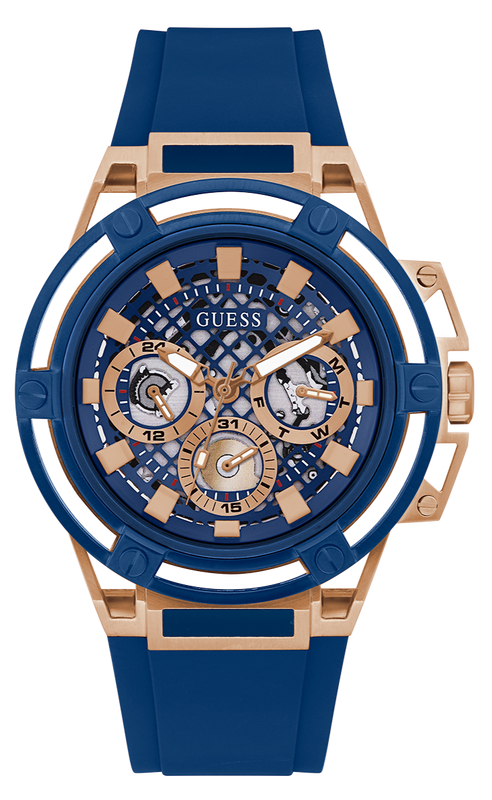 Buy Shop Guess Matrix Multifunction Blue Dial Blue Rubber Strap Watch for Men - GW0423G4 USA Online