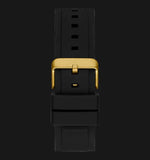Buy Shop Guess Matrix Multifunction Gold Dial Black Rubber Strap Watch For Men - GW0423G2 USA Online