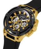 Buy Shop Guess Matrix Multifunction Gold Dial Black Rubber Strap Watch For Men - GW0423G2 USA Online