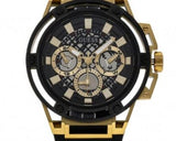 Buy Shop Guess Matrix Multifunction Gold Dial Black Rubber Strap Watch For Men - GW0423G2 USA Online