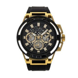 Buy Shop Guess Matrix Multifunction Gold Dial Black Rubber Strap Watch For Men - GW0423G2 USA Online