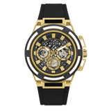 Buy Shop Guess Matrix Multifunction Gold Dial Black Rubber Strap Watch For Men - GW0423G2 USA Online