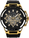 Buy Shop Guess Matrix Multifunction Gold Dial Black Rubber Strap Watch For Men - GW0423G2 USA Online