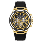 Buy Shop Guess Matrix Multifunction Gold Dial Black Rubber Strap Watch For Men - GW0423G2 USA Online