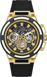 Buy Shop Guess Matrix Multifunction Gold Dial Black Rubber Strap Watch For Men - GW0423G2 USA Online