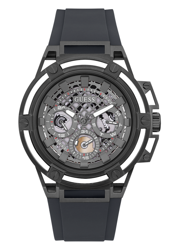 Buy Shop Guess Matrix Multifunction Grey Dial Grey Rubber Strap Watch for Men - GW0423G3 USA Online
