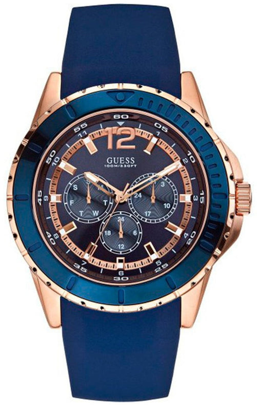Buy Shop Guess Maverick Blue Dial Blue Rubber Strap Watch for Men - W0485G1 USA Online