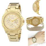 Buy Shop Guess Mini Phantom Diamonds Gold Dial Gold Steel Strap Watch for Women - W0235L5 USA Online