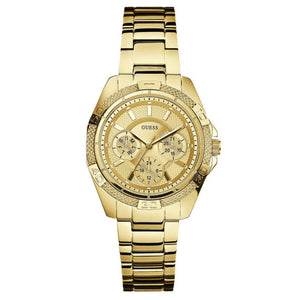 Buy Shop Guess Mini Phantom Diamonds Gold Dial Gold Steel Strap Watch for Women - W0235L5 USA Online
