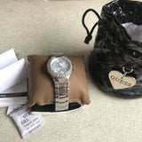 Buy Shop Guess Mini Prism Diamonds Silver Dial Silver Steel Strap Watch for Women - W12638L1 USA Online