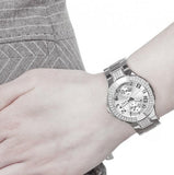 Buy Shop Guess Mini Prism Diamonds Silver Dial Silver Steel Strap Watch for Women - W12638L1 USA Online