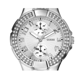 Buy Shop Guess Mini Prism Diamonds Silver Dial Silver Steel Strap Watch for Women - W12638L1 USA Online