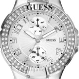Buy Shop Guess Mini Prism Diamonds Silver Dial Silver Steel Strap Watch for Women - W12638L1 USA Online