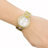 Buy Shop Guess Mini Prism Diamonds White Dial Gold Steel Strap Watch for Women - W15072L1 USA Online