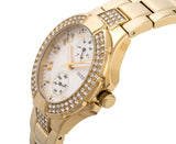 Buy Shop Guess Mini Prism Diamonds White Dial Gold Steel Strap Watch for Women - W15072L1 USA Online
