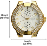 Buy Shop Guess Mini Prism Diamonds White Dial Gold Steel Strap Watch for Women - W15072L1 USA Online