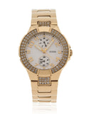 Buy Shop Guess Mini Prism Diamonds White Dial Gold Steel Strap Watch for Women - W15072L1 USA Online
