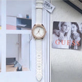 Buy Shop Guess Mini Rose Diamonds White Dial White Leather Strap Watch For Women - U85142l3 USA Online