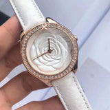 Buy Shop Guess Mini Rose Diamonds White Dial White Leather Strap Watch For Women - U85142l3 USA Online