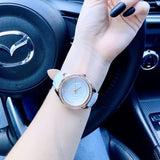 Buy Shop Guess Mini Rose Diamonds White Dial White Leather Strap Watch For Women - U85142l3 USA Online