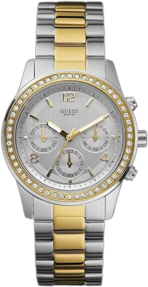 Buy Shop Guess Mini Spectrum Analog Silver Dial Two Tone Steel Strap Watch For Women - W0122L2 USA Online