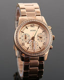 Buy Shop Guess Mini Spectrum Quartz Rose Gold Dial Rose Gold Steel Strap Watch For Women - W0122L3 USA Online