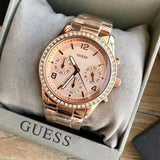 Buy Shop Guess Mini Spectrum Quartz Rose Gold Dial Rose Gold Steel Strap Watch For Women - W0122L3 USA Online