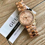 Buy Shop Guess Mini Spectrum Quartz Rose Gold Dial Rose Gold Steel Strap Watch For Women - W0122L3 USA Online