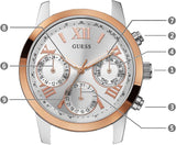 Buy Shop Guess Mini Sunrise Analog Silver Dial Two Tone Steel Strap Watch For Women - W0448L4 USA Online