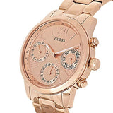 Buy Shop Guess Mini Sunrise Chronograph Quartz Rose Gold Dial Rose Gold Steel Strap Watch For Women - W0448L3 USA Online