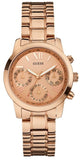 Buy Shop Guess Mini Sunrise Chronograph Quartz Rose Gold Dial Rose Gold Steel Strap Watch For Women - W0448L3 USA Online