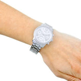 Buy Shop Guess Mini Sunrise Chronograph Quartz Silver Dial Silver Steel Strap Watch For Women - W0623L1 USA Online